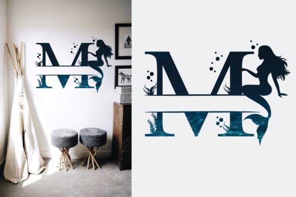 Ocean Mermaid Monogram Font font preview - 3