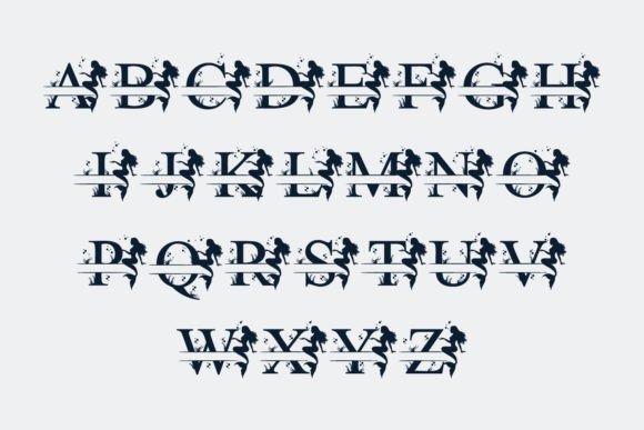 Ocean Mermaid Monogram Font font preview - 4