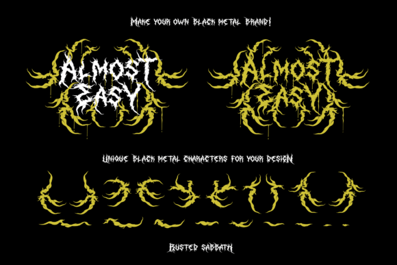 Rusted Sabbath Font PNG with transparent background - Preview 2