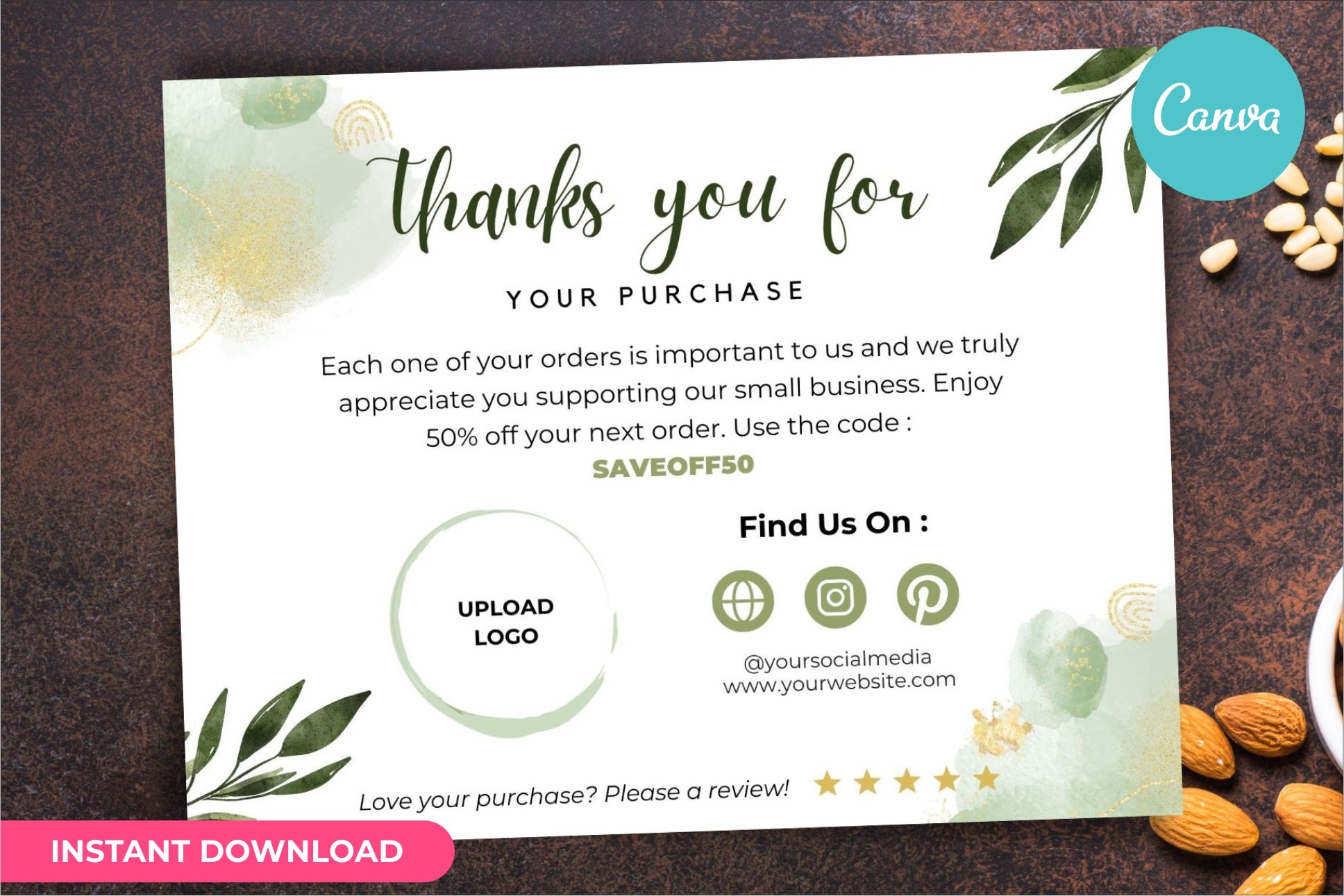 Thank You Card Business Template Canva
