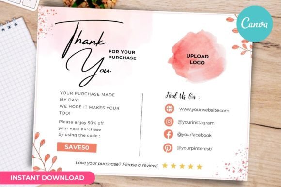 Thank You Card Business Template Canva