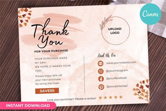 Thank You Card Business Template Canva