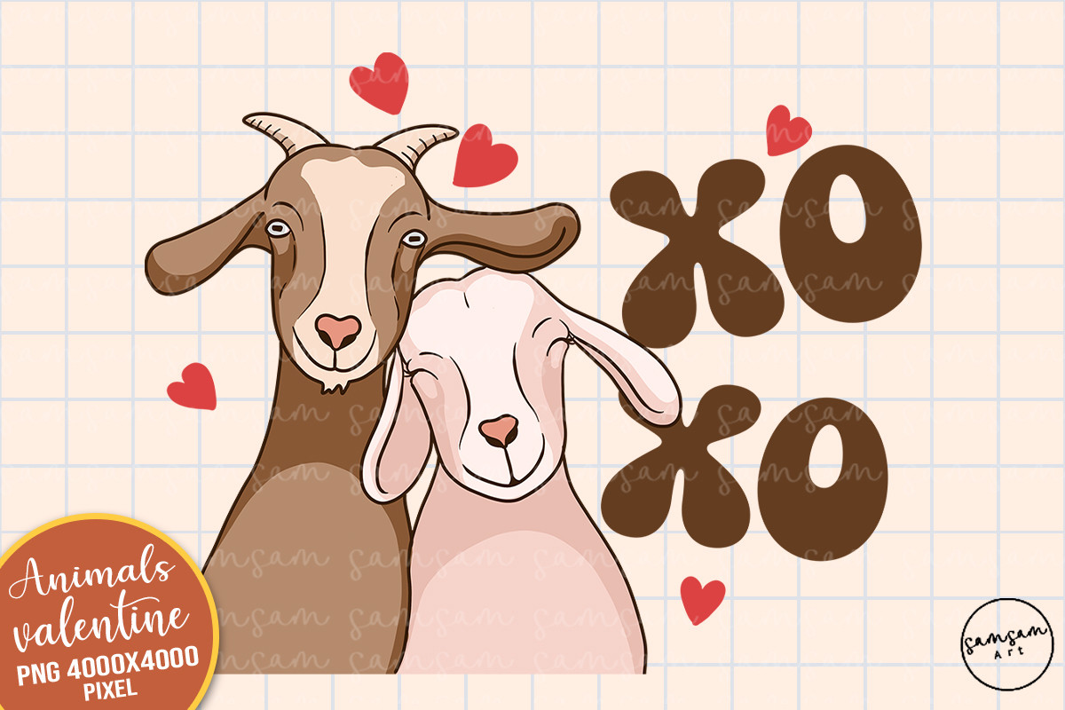Xoxo Goat Valentine PNG Sublimation Graphic by Samsam Art · Creative ...