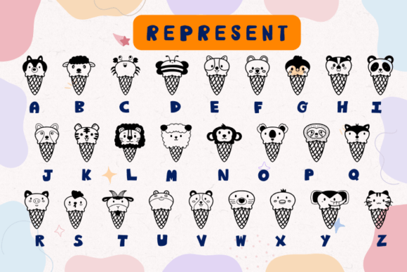 Cute Animal Ice Cream Font - Preview 1