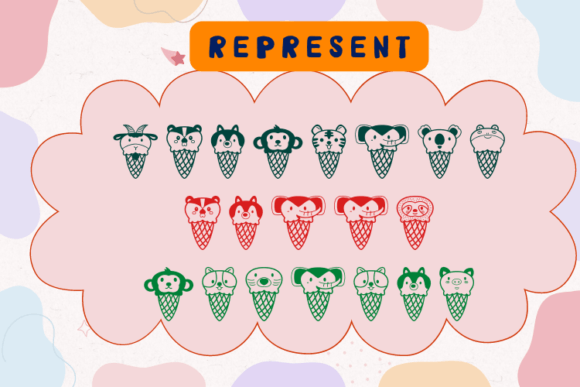 Cute Animal Ice Cream Font - Preview 2