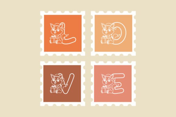 Fox and Gift Coloring Font - Preview 1