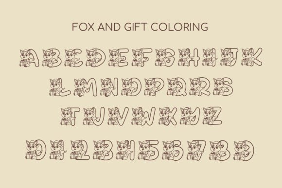 Fox and Gift Coloring Font - Preview 2