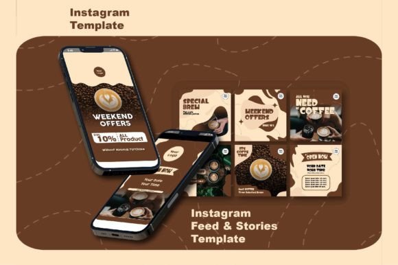 Preview of Instagram Post & Story Template Coffee coffee shop social media template
