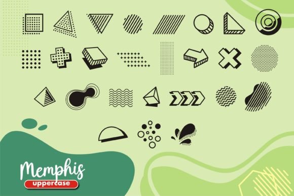 Memphis Font PNG with transparent background - Preview 1