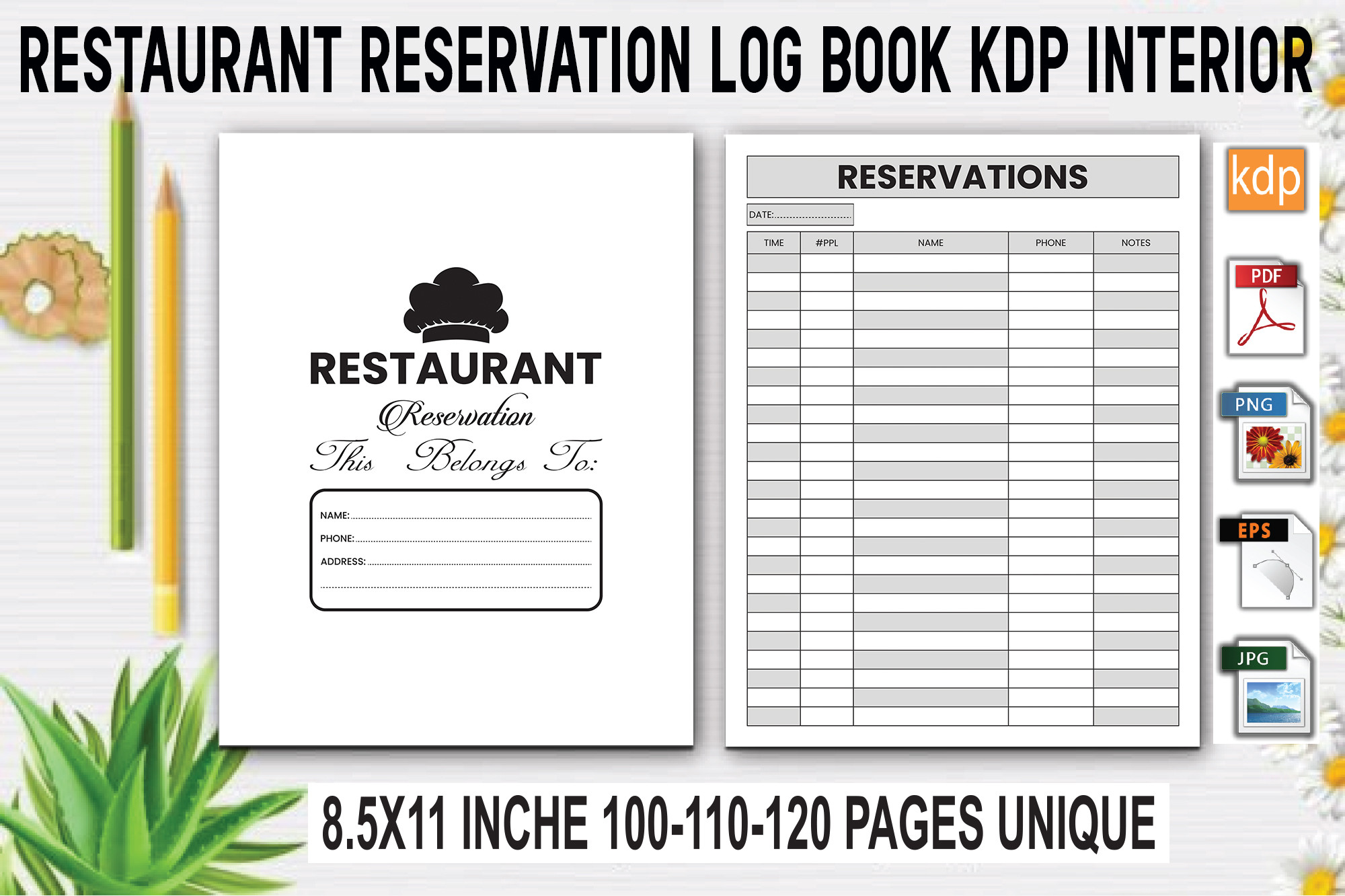 Restaurant Reservation Log Book | KDP in Graphic by KDP Studio ...