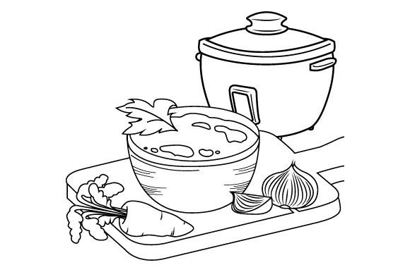 Chicken Soup - Coloring Page Kids