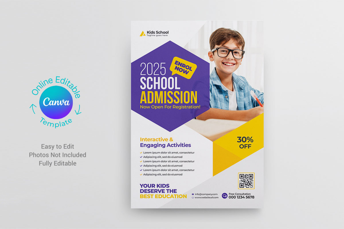 Education Flyer Design Canva Template