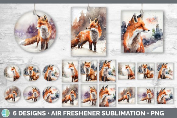 Winter Fox Air Freshener | Sublimation D Graphic Illustrations By Enliven Designs