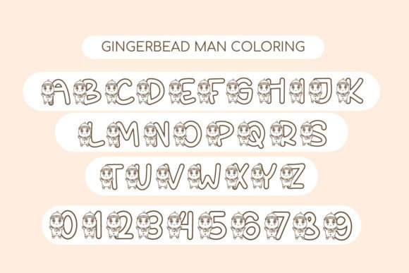 Gingerbread Man Coloring Font - Preview 2
