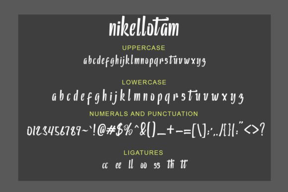 Nikellotam Font PNG with transparent background - Preview 6