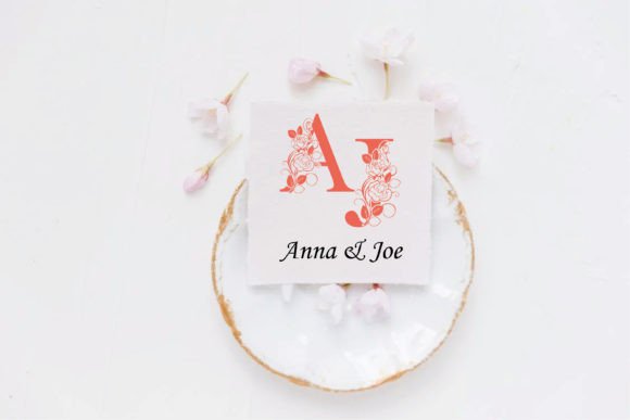 Rose Beauty Monogram Font PNG with transparent background - Preview 1