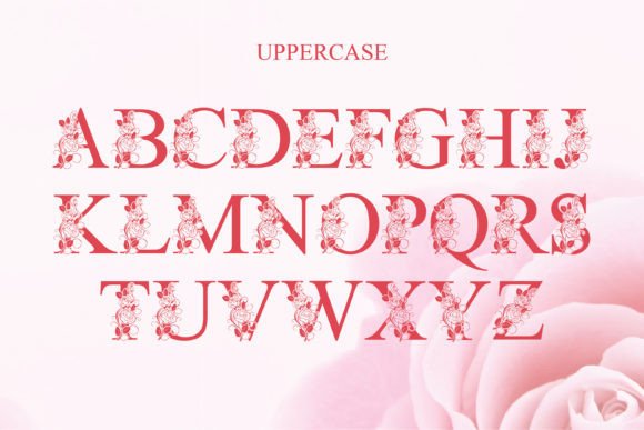 Rose Beauty Monogram Font PNG with transparent background - Preview 2