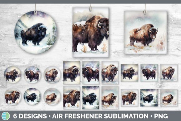 Winter Musk Ox Air Freshener | Sublimati Graphic Illustrations By Enliven Designs