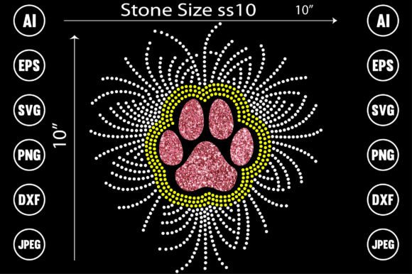 Dog Glitter Rhinestone Design Graphic T-shirt Designs By TRANSFORM200