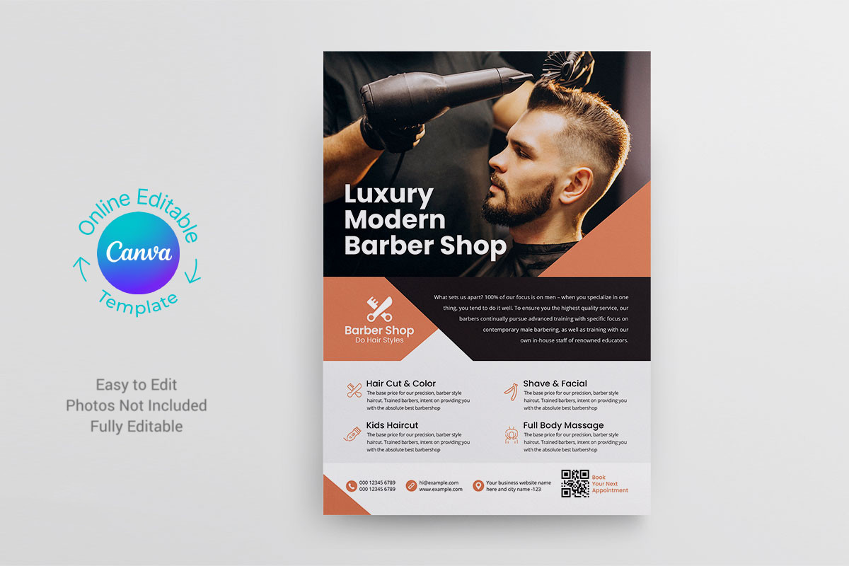 Barbershop Beauty Flyer Canva Templae