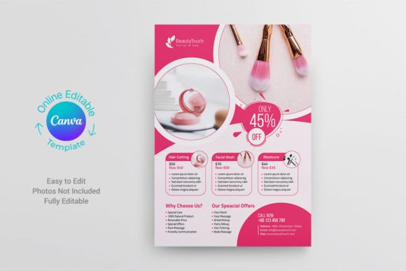 Beauty & Spa Flyer Design Canva Template