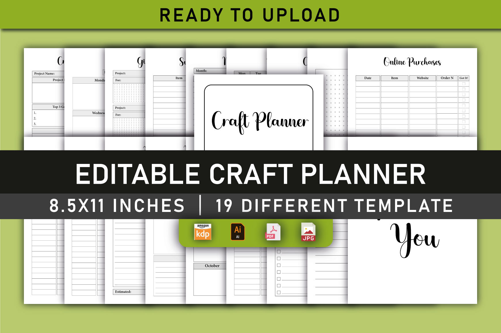 Editable Craft Planner for KDP Interior Graphic by Shumaya · Creative ...