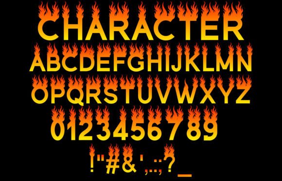 Fire Flames Font - Preview 1