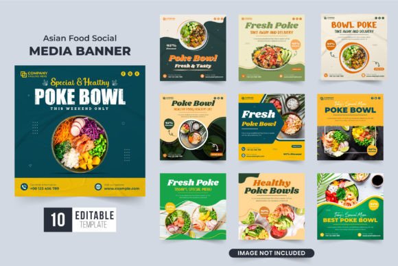 Preview of Food Menu Social Media Post Bundle food social media design template