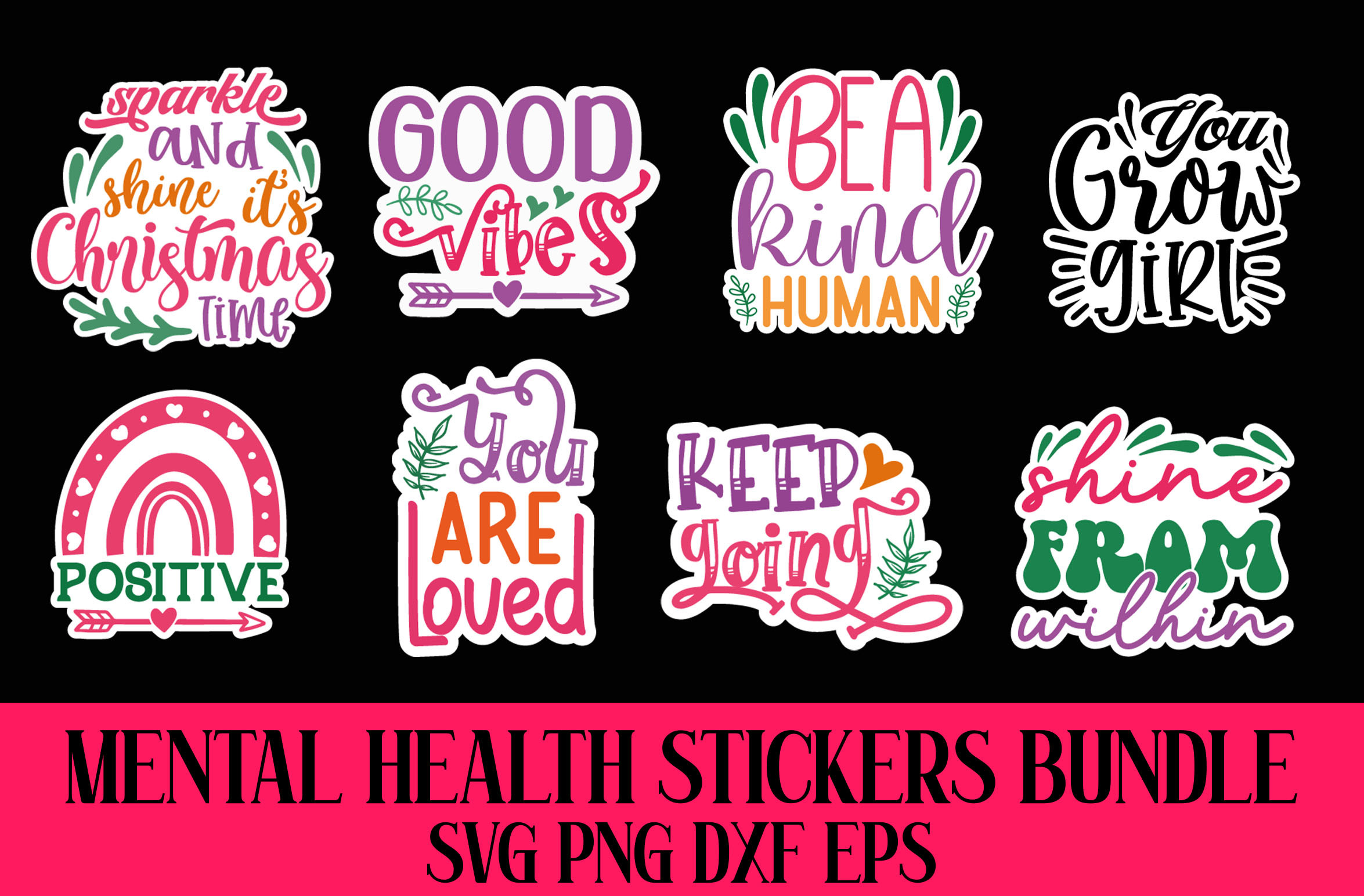 Mental Health Stickers Bundle Graphic by CraftieDesigns · Creative Fabrica