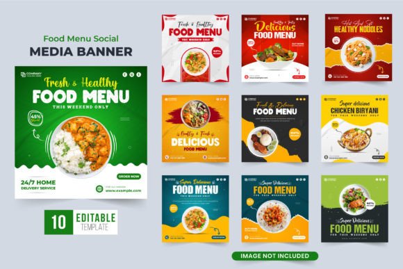 Preview of Organic Food Menu Social Media Post food social media design template