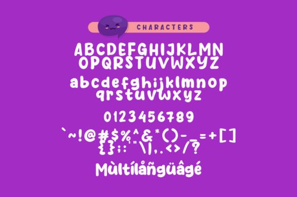 Purple Smile Font PNG with transparent background - Preview 4