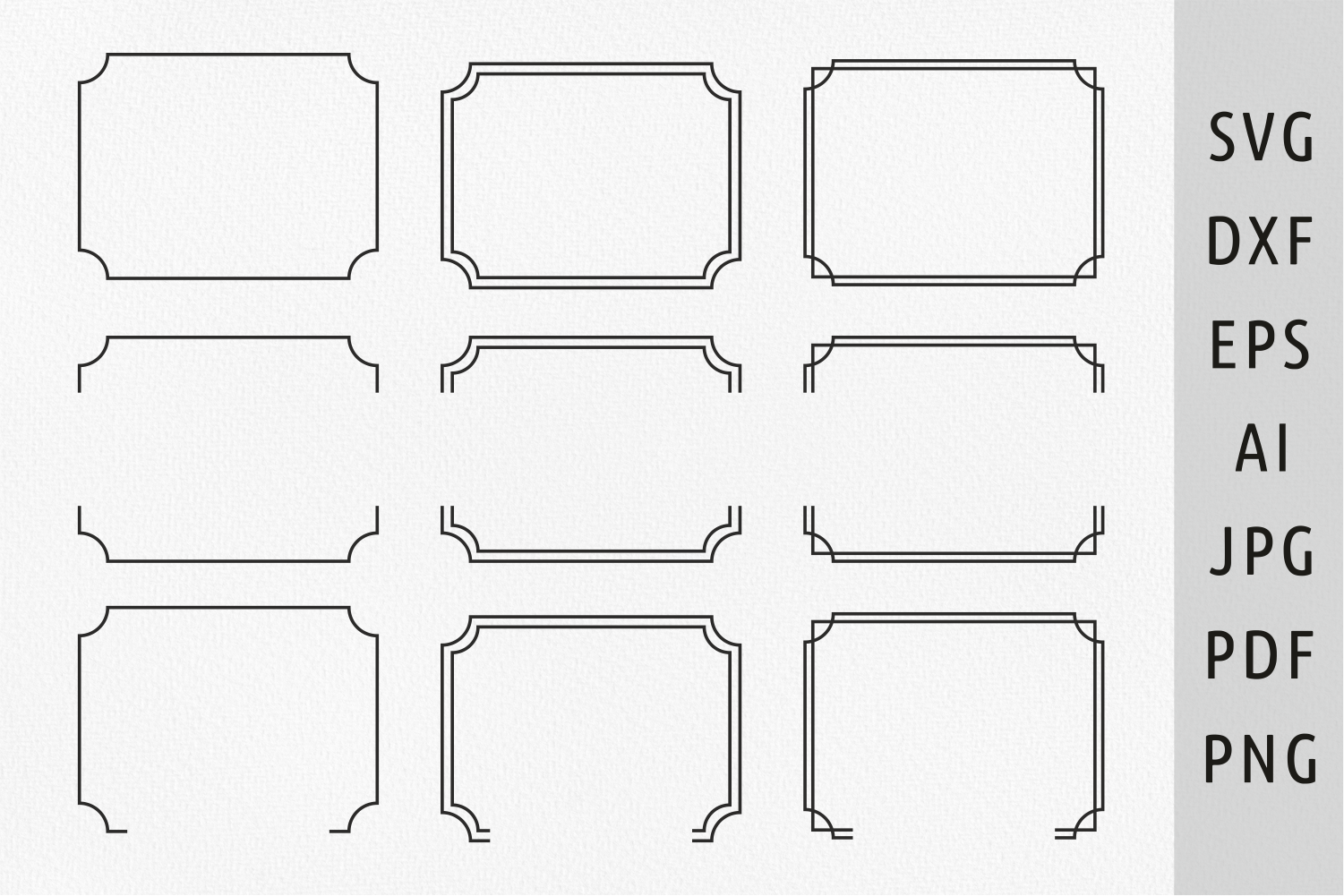 Square Frame Svg Border Svg Bundle Split