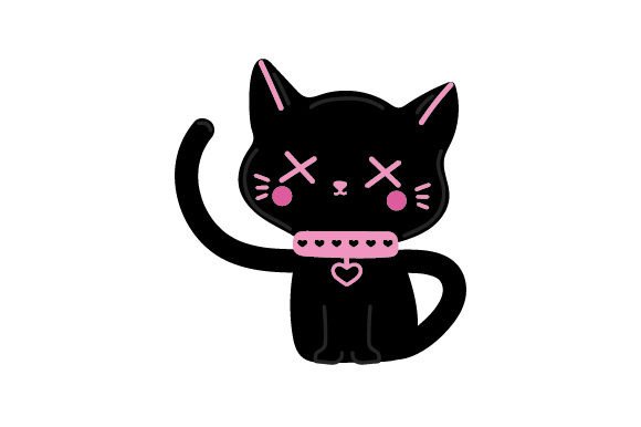 Pastel Goth Black Cat