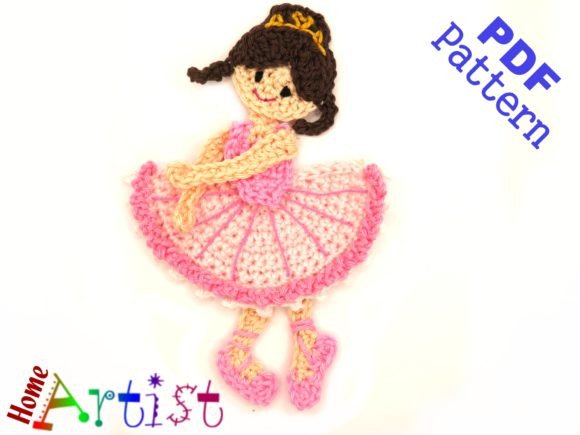 Ballerina 1 Crochet Pattern Applique