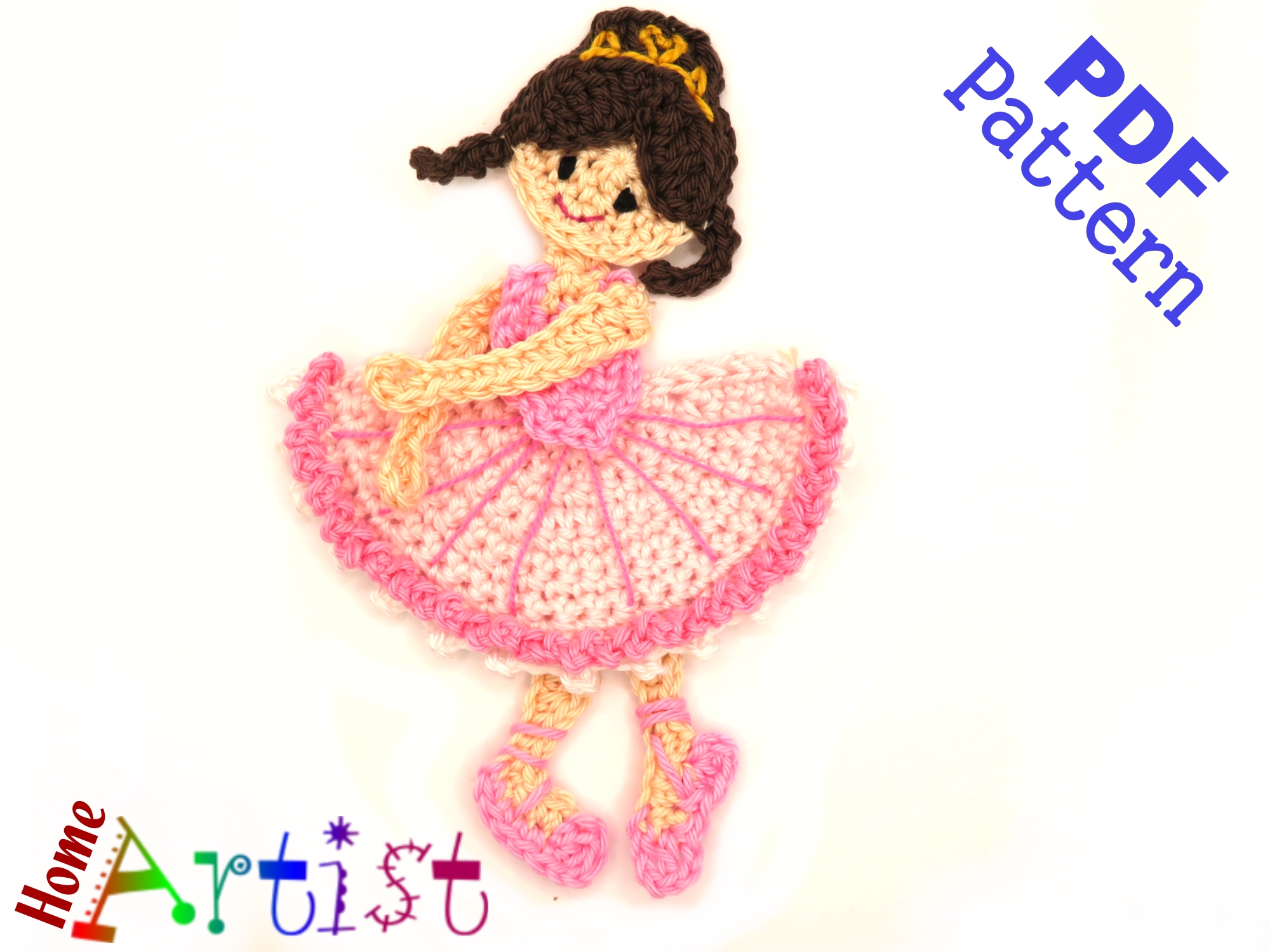 Ballerina 1 Crochet Pattern Applique