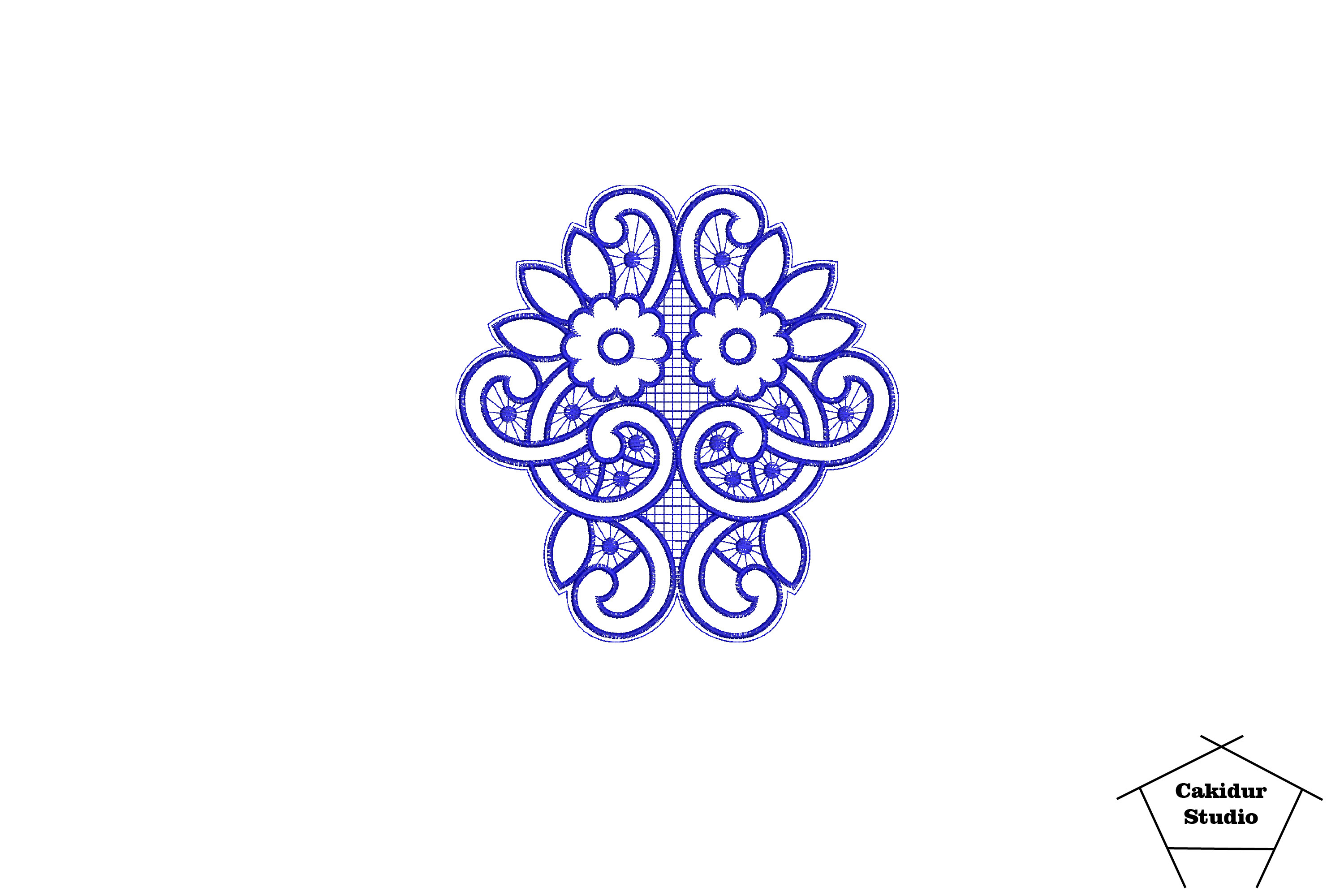 Blue Floral Square