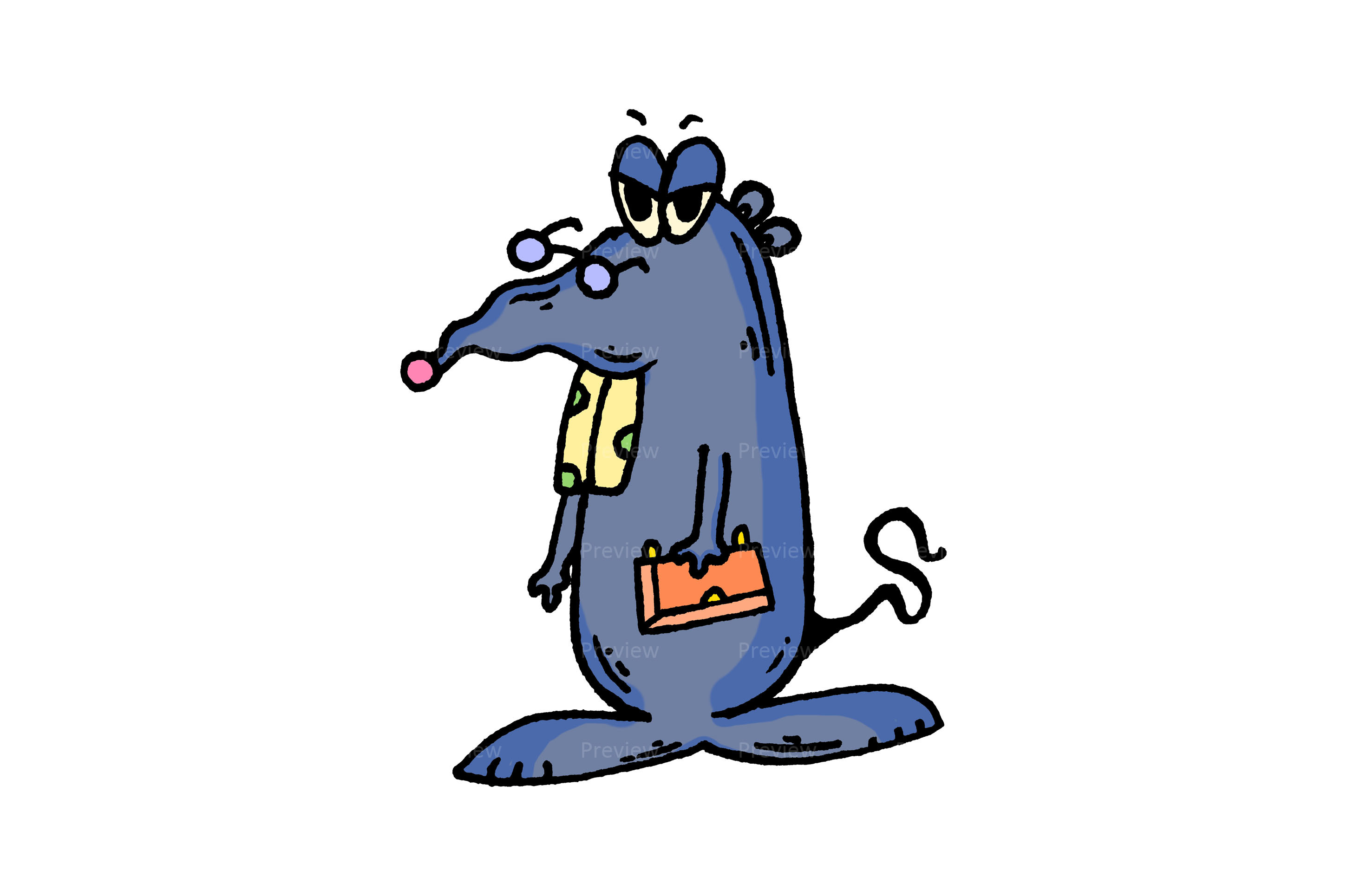 rat reject all tobacco Cartoon Rat Clipart Graphic by Designer Man · Creative Fabrica