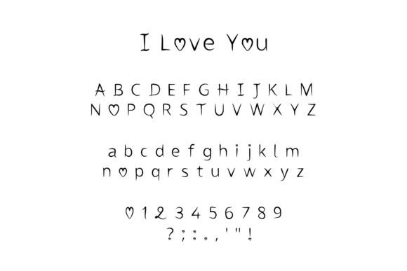 I Love You Font - Preview 1
