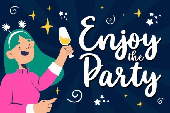 New Year Holiday Font PNG with transparent background - Preview 1