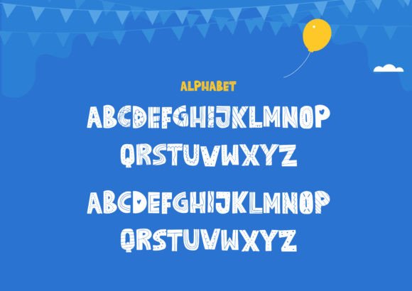 Party Size Font PNG with transparent background - Preview 1