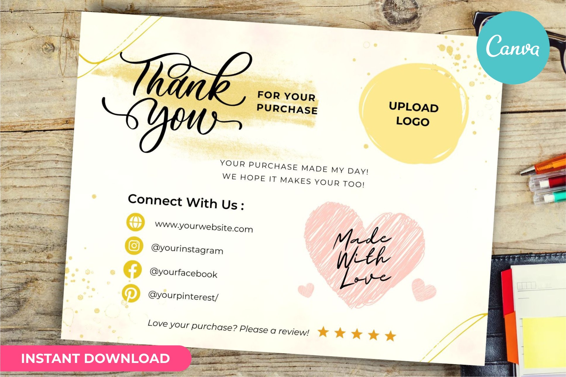 Thank You Card Business Template Canva