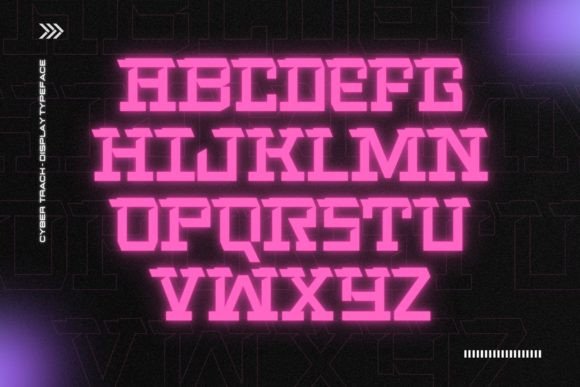 Cyber Track Font PNG with transparent background - Preview 1