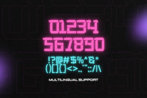 Cyber Track Font PNG with transparent background - Preview 2