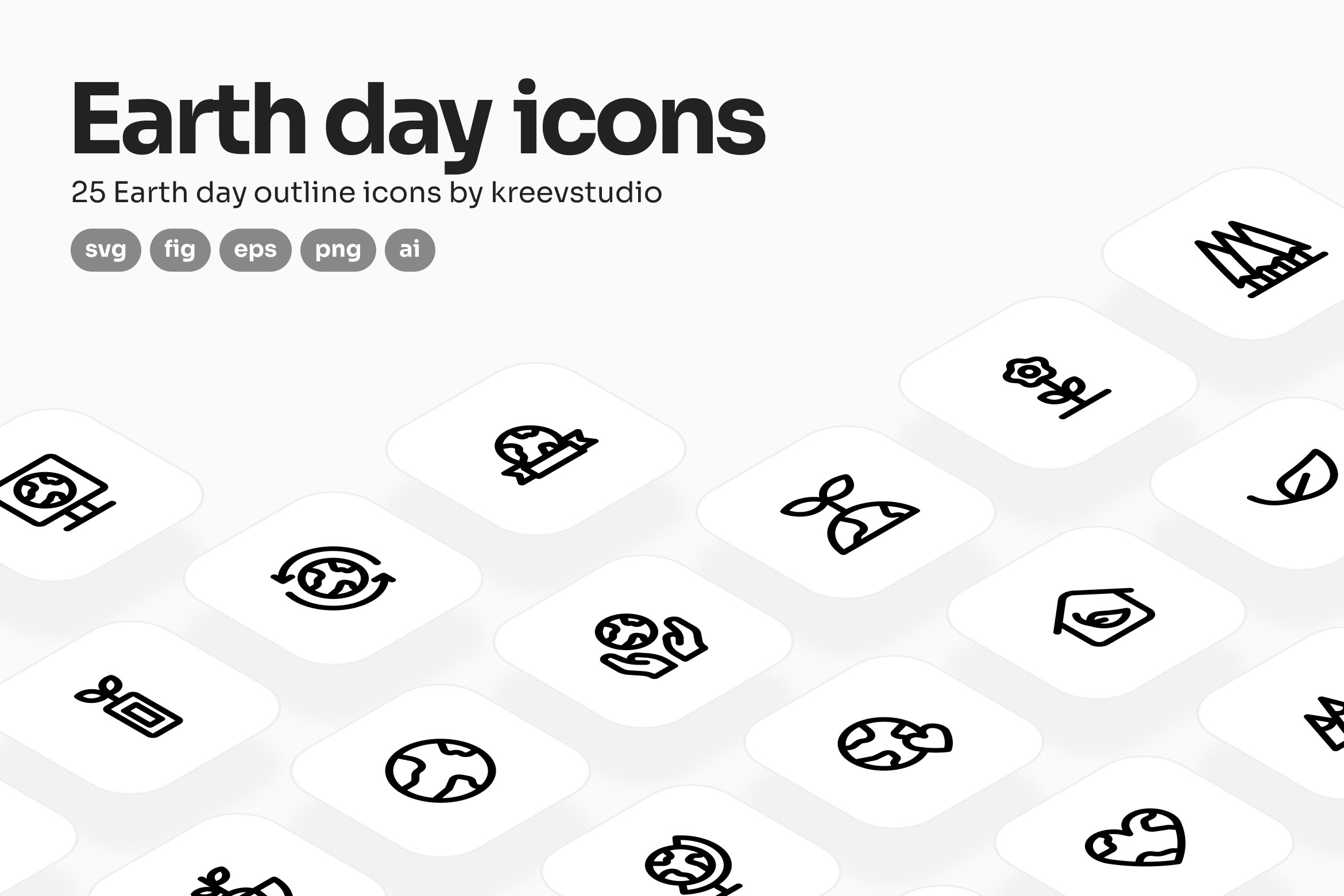 Earth Day Line Icons Graphic by kreevstudio · Creative Fabrica