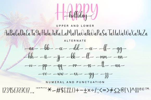 Happy Holliday Font PNG with transparent background - Preview 6