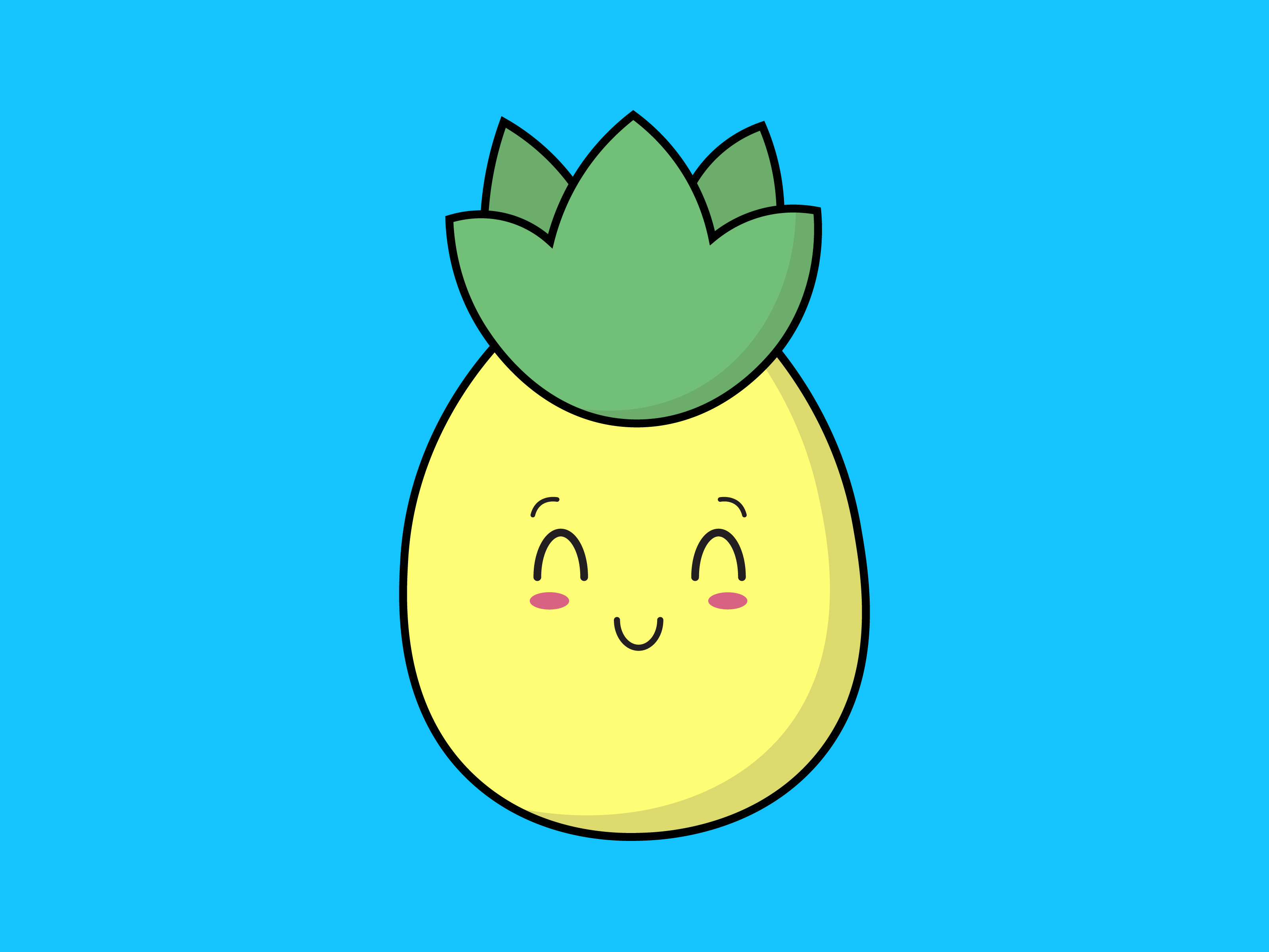 Kawaii Fruit Pineapple Icon Graphic by naskaaset · Creative Fabrica