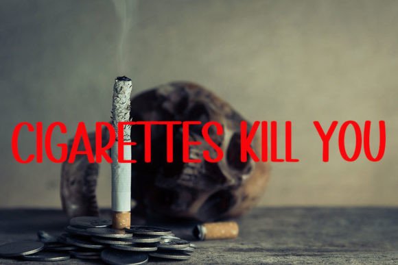 No Smoking Font PNG with transparent background - Preview 1