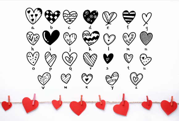 Rainbow Sweet Heart Font PNG with transparent background - Preview 3