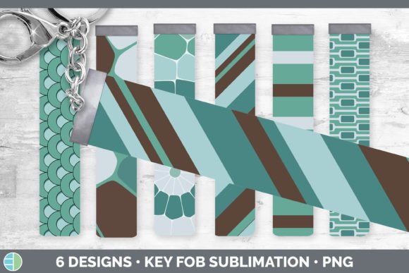 Turquoise Key Fob | Wristlet Sublimation Graphic Illustrations By Enliven Designs