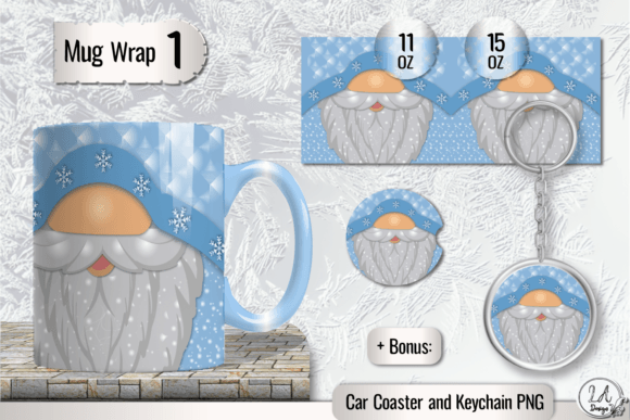 Winter Gnome Mug Wrap Sublimation Png Graphics